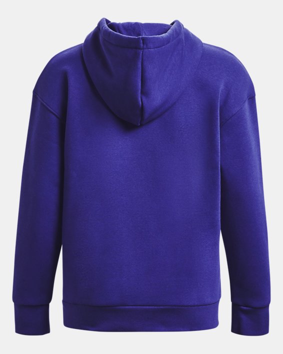 Women's UA Essential Fleece Hoodie, Blue, pdpMainDesktop image number 5